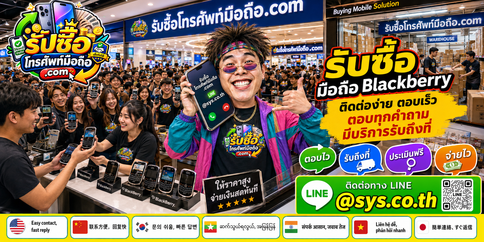 ติดต่อรับซื้อ มือถือ BlackBerry ผ่าน LINE @sys.co.th