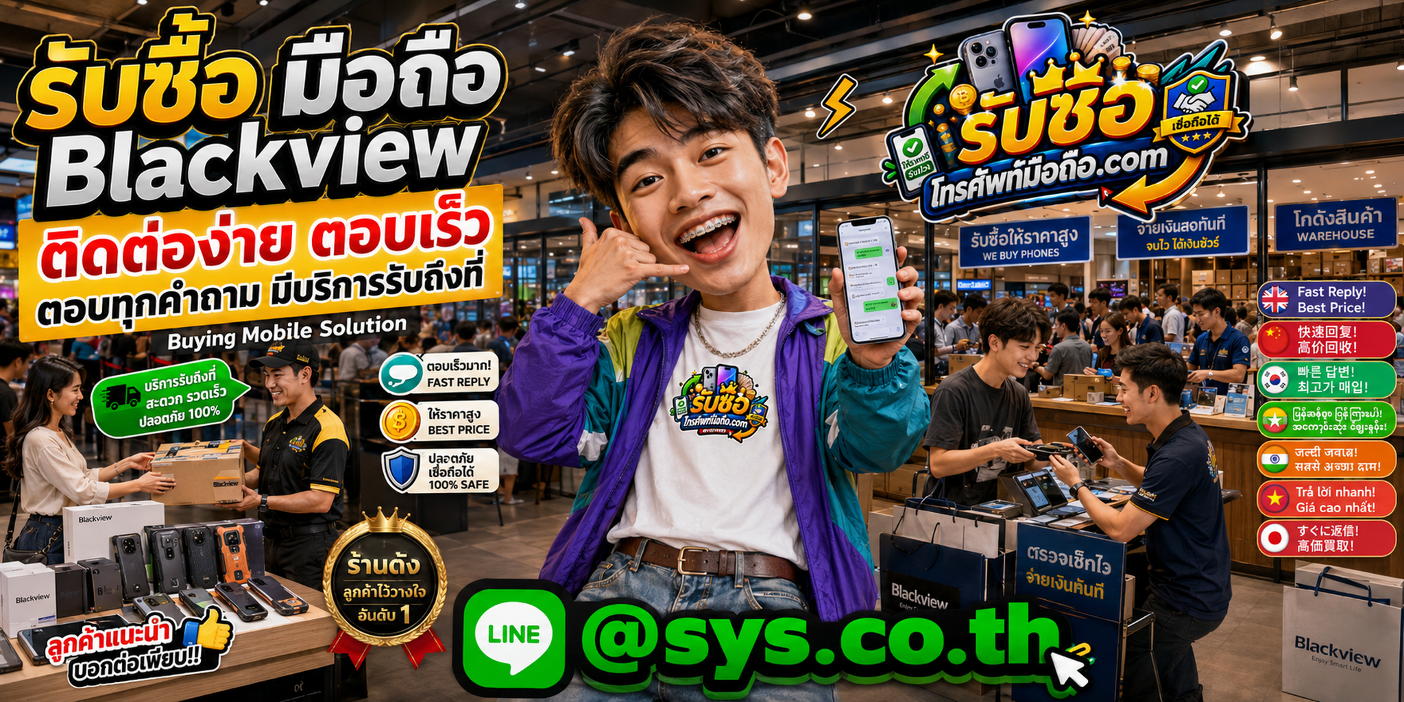ติดต่อรับซื้อ มือถือ Blackview ผ่าน LINE @sys.co.th