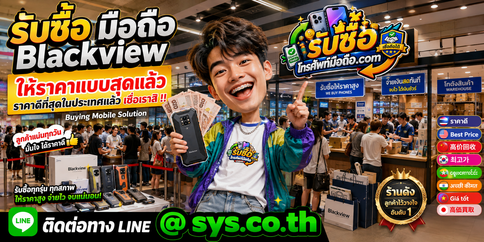 รับซื้อ มือถือ Blackview โดย รับซื้อโทรศัพท์มือถือ.com ติดต่อ LINE @sys.co.th