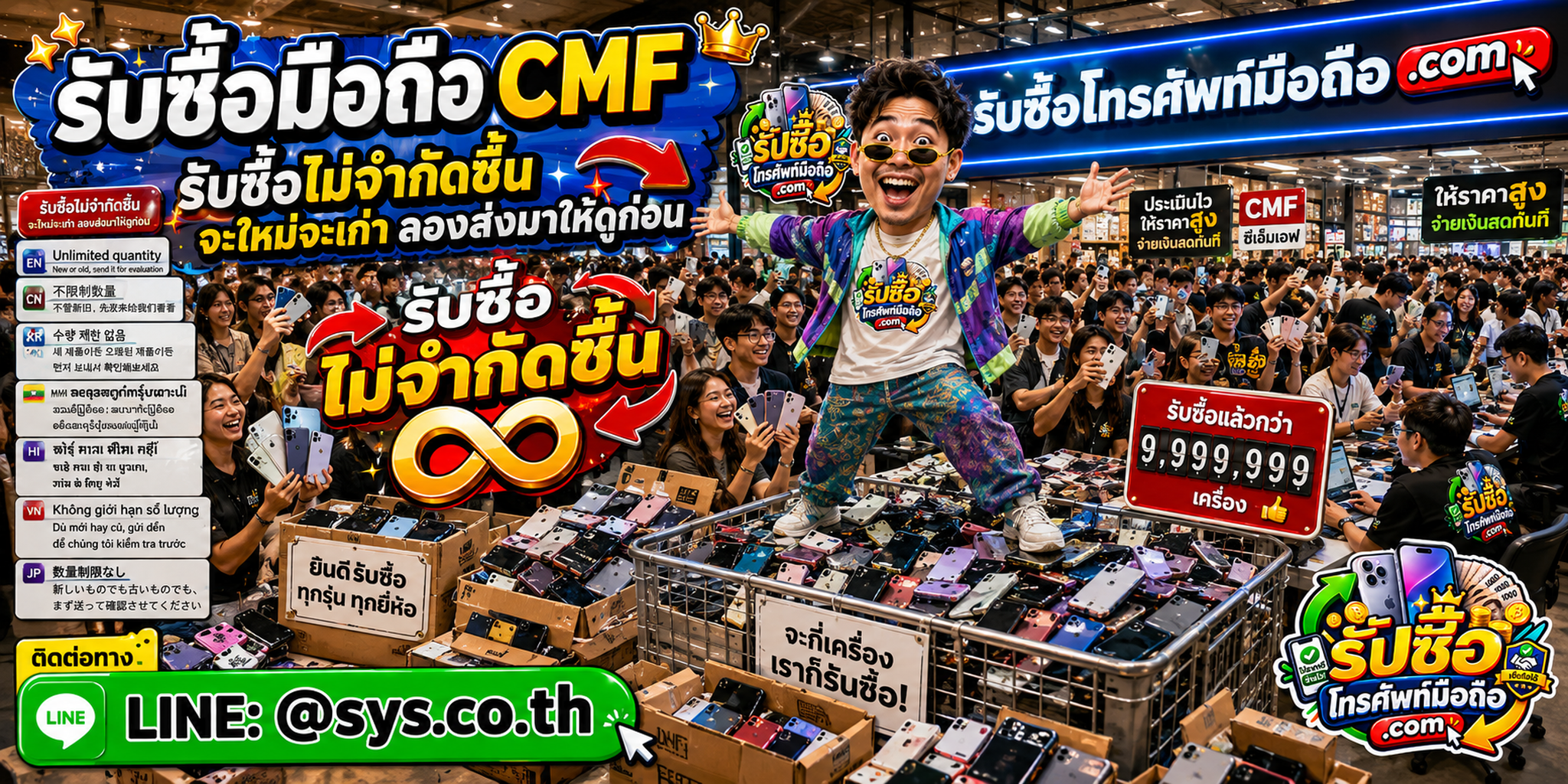 รับซื้อมือถือ CMF จำนวนมาก ประเมินตามสภาพจริง และติดต่อผ่าน LINE @sys.co.th