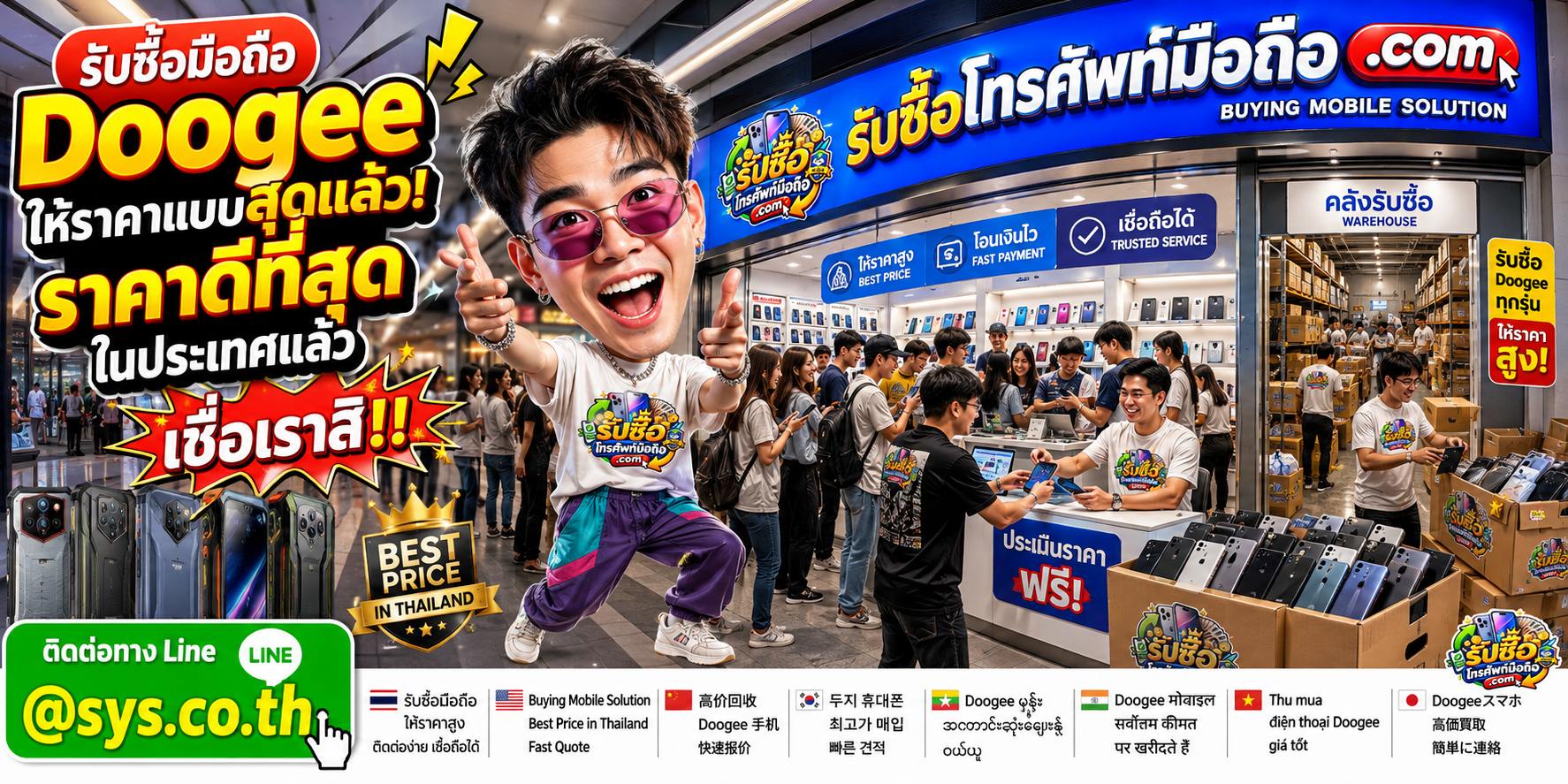 รับซื้อ มือถือ Doogee กับรับซื้อโทรศัพท์มือถือ.com พร้อม LINE @sys.co.th