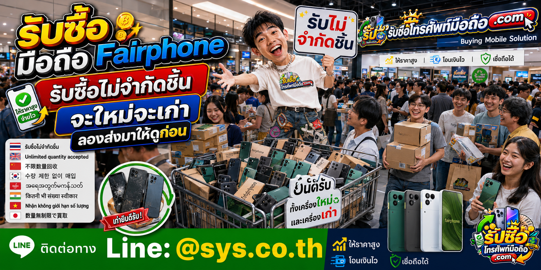 รับซื้อ Fairphone ไม่จำกัดรุ่น ส่งรูปให้ดูและประเมินก่อน