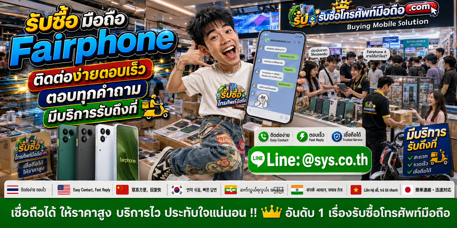 ติดต่อรับซื้อ มือถือ Fairphone ผ่าน LINE @sys.co.th