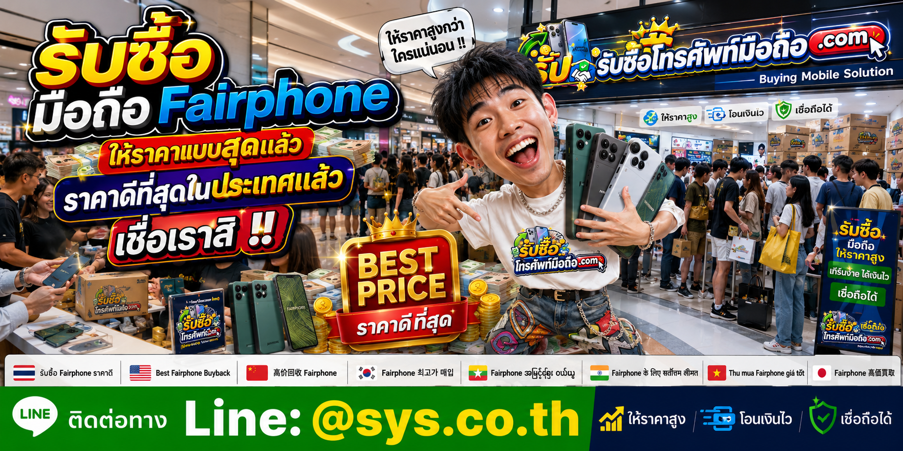 รับซื้อ มือถือ Fairphone กับรับซื้อโทรศัพท์มือถือ.com ติดต่อ LINE @sys.co.th