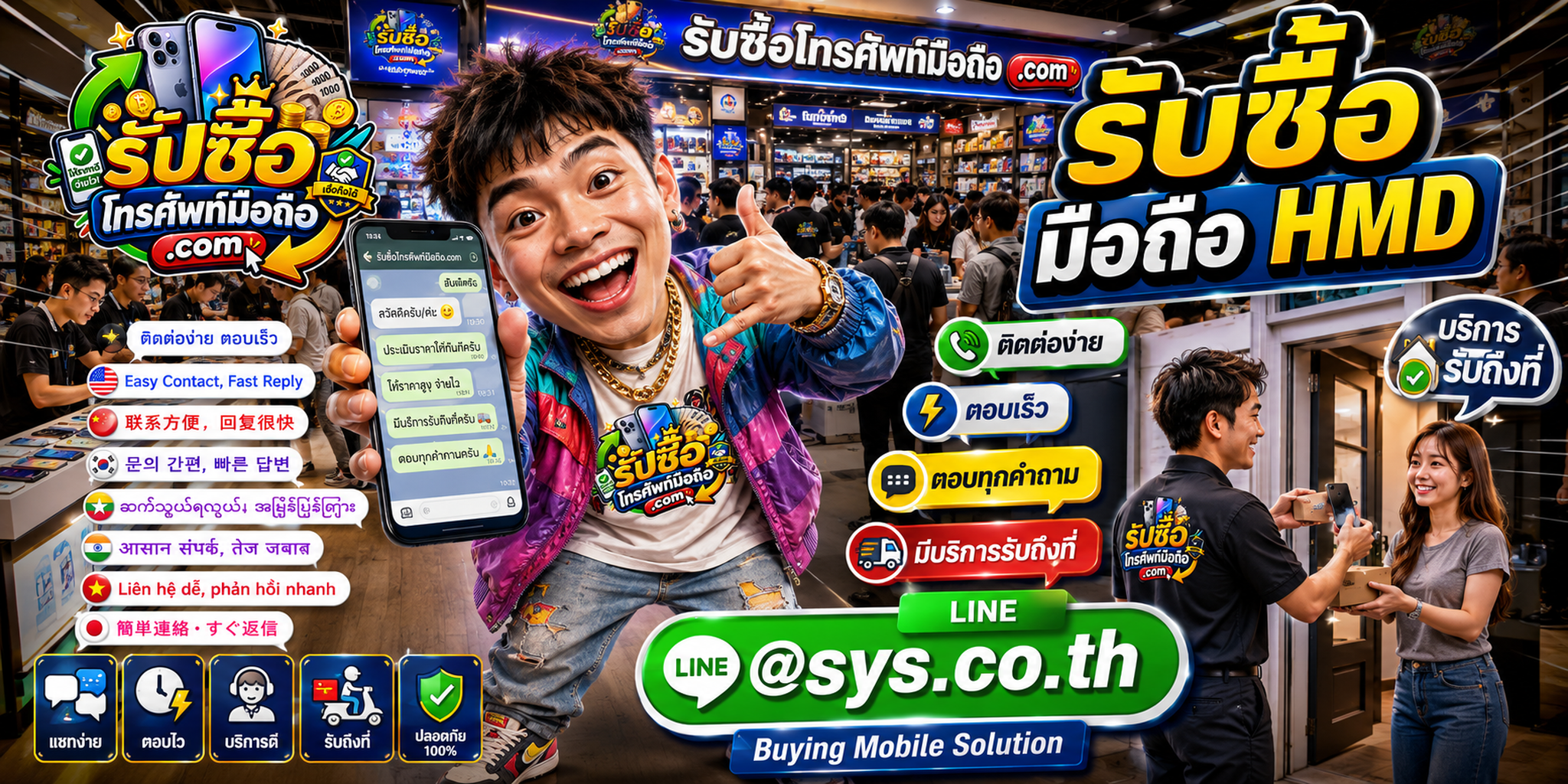 ติดต่อประเมินและรับซื้อ มือถือ HMD ผ่าน LINE @sys.co.th