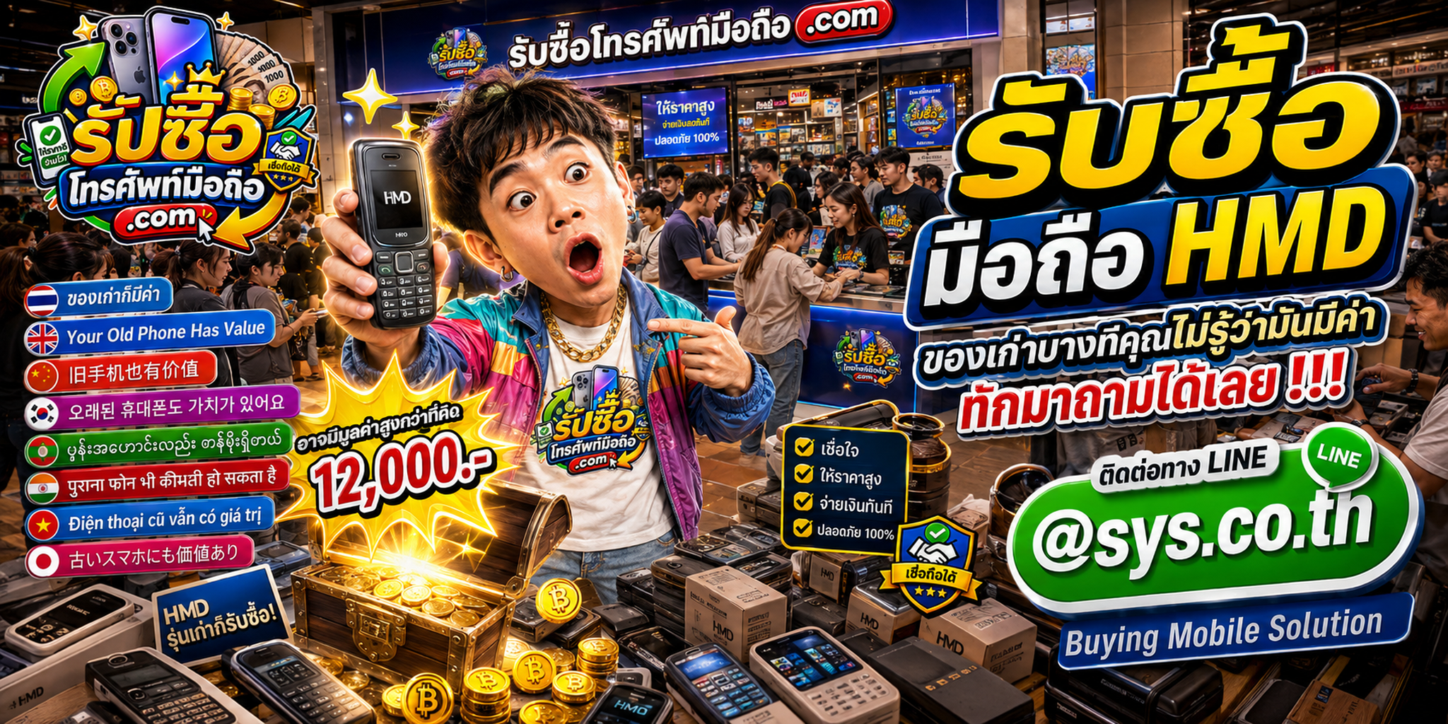 บรรยากาศโกดังไอทีและจุดรับซื้อ มือถือ HMD พร้อมทีมงานตรวจประเมินเครื่อง