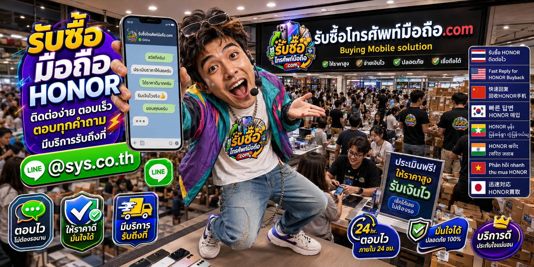ติดต่อรับซื้อมือถือ HONOR ผ่าน LINE @sys.co.th