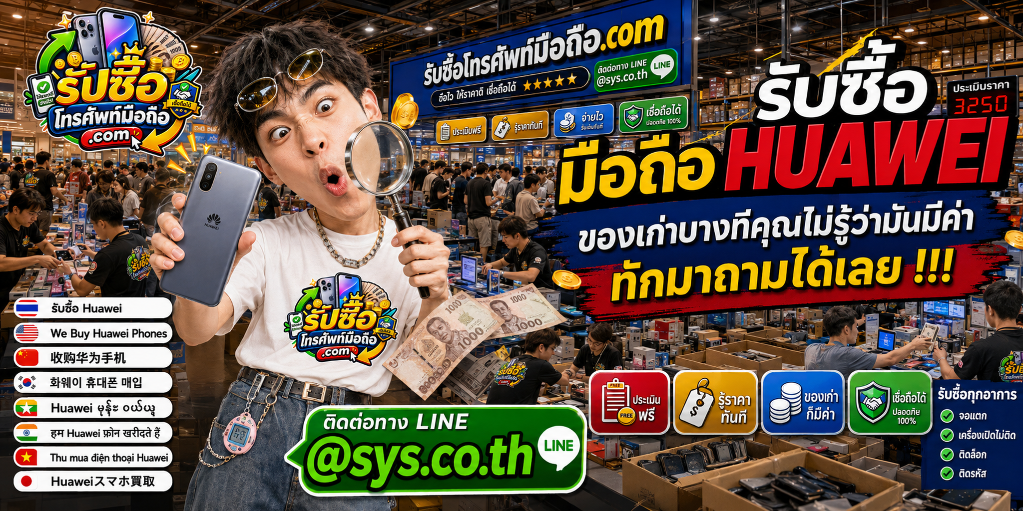 บรรยากาศรับซื้อ มือถือ Huawei ในโกดังไอที พร้อมทีมงานตรวจประเมินเครื่อง