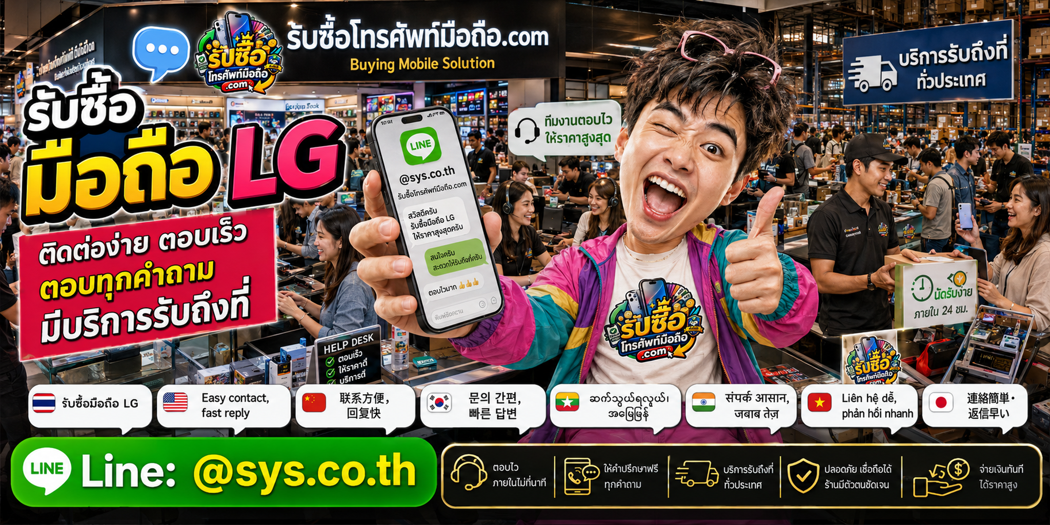 ติดต่อรับซื้อ มือถือ LG ผ่าน LINE @sys.co.th