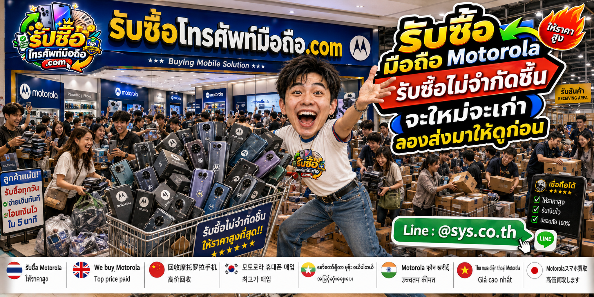 รับซื้อ มือถือ Motorola หลายรุ่น ประเมินตามสภาพจริง และติดต่อผ่าน LINE @sys.co.th