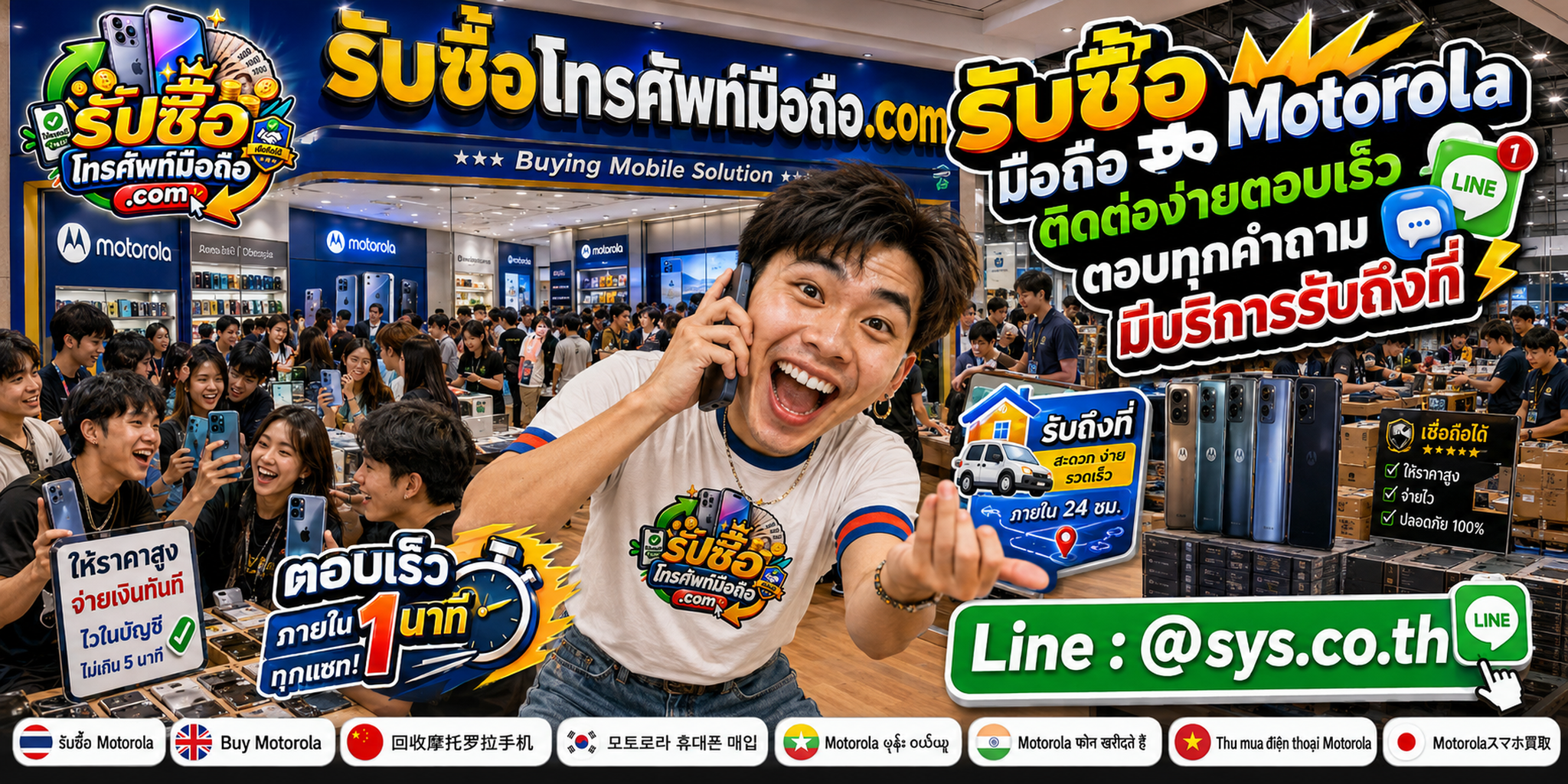 ติดต่อรับซื้อ มือถือ Motorola ผ่าน LINE @sys.co.th