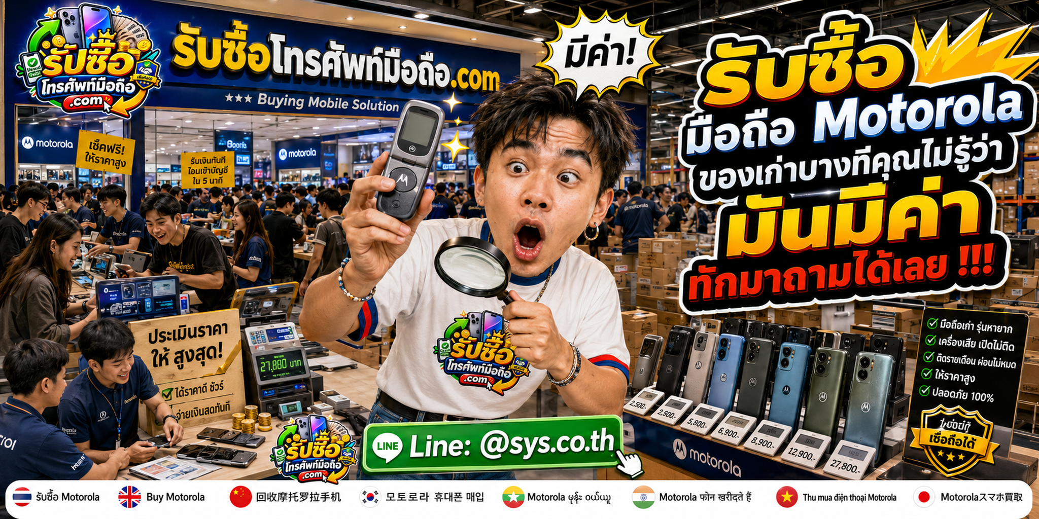 บรรยากาศจุดรับซื้อ มือถือ Motorola และทีมงานตรวจประเมินเครื่อง