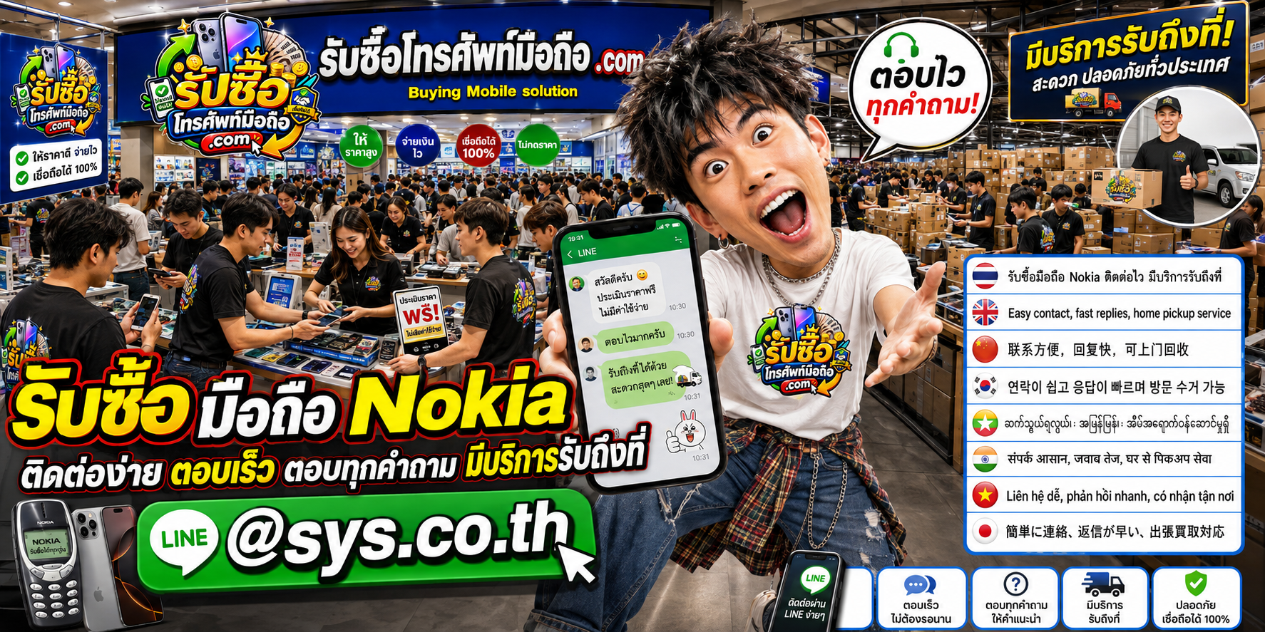 ติดต่อรับซื้อ มือถือ Nokia ผ่าน LINE @sys.co.th และบริการรับถึงที่