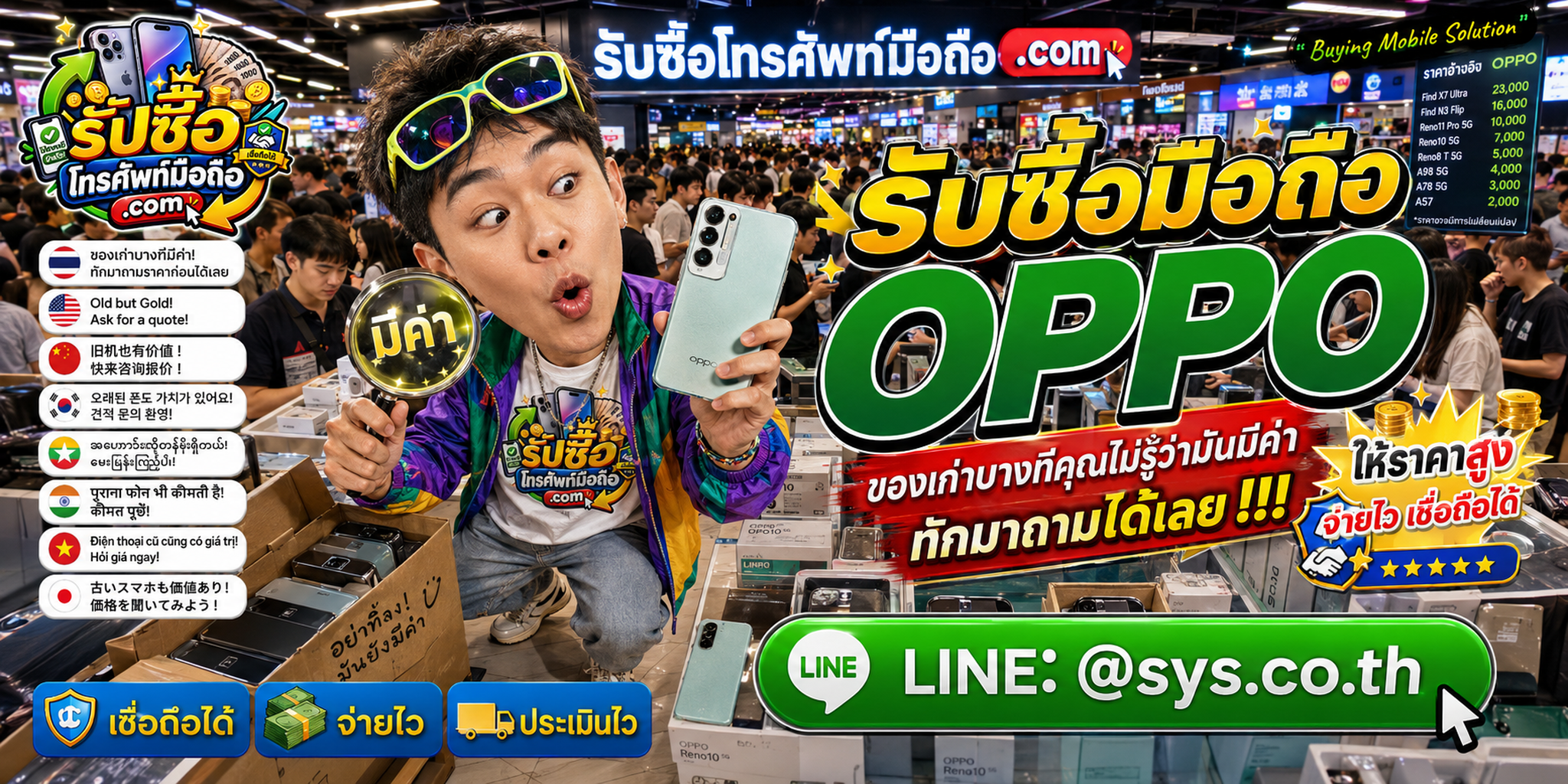 บรรยากาศโกดังไอทีและจุดรับซื้อมือถือ OPPO พร้อมทีมงานประเมินเครื่อง