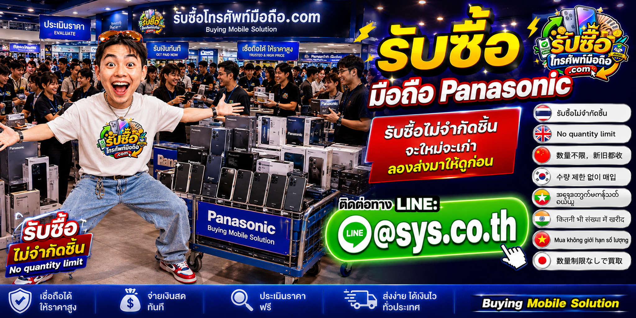 รับซื้อ มือถือ Panasonic ไม่จำกัดรุ่น ส่งข้อมูลเพื่อประเมิน