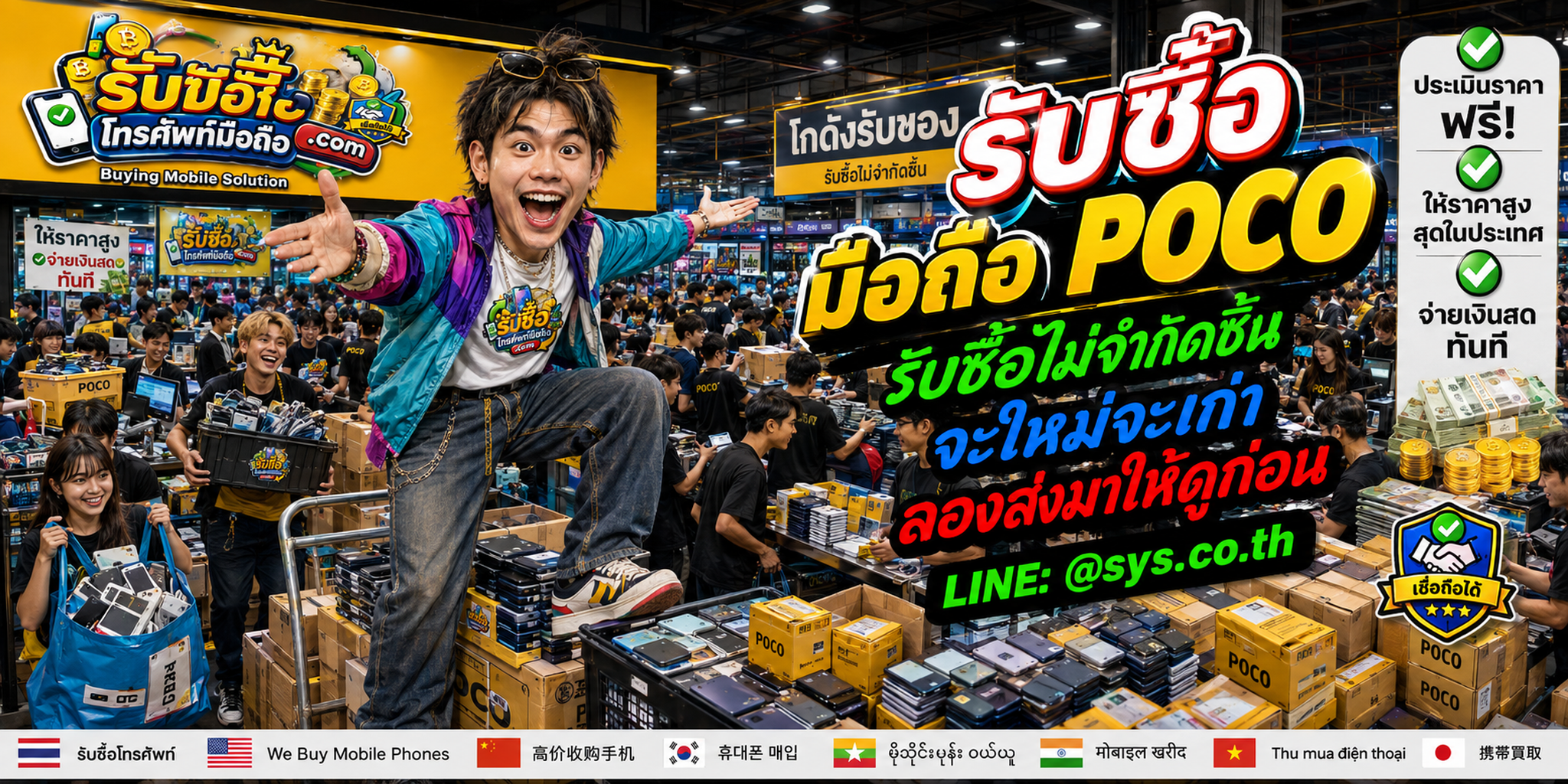 รับซื้อมือถือ POCO หลายรุ่น ประเมินจากสภาพจริง และติดต่อผ่าน LINE @sys.co.th