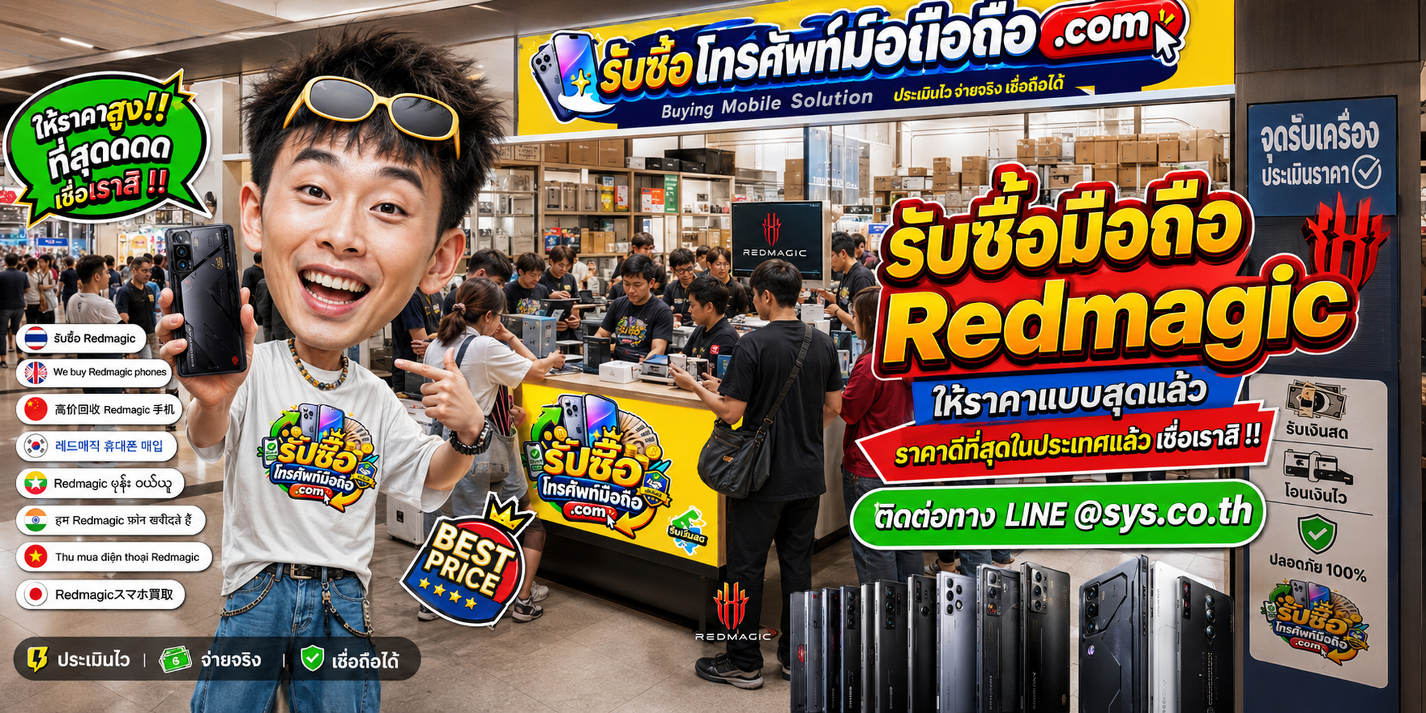 รับซื้อ มือถือ Redmagic มือสอง เก่า ตกรุ่น ราคาดี ถึงที่ ติดต่อ LINE @sys.co.th