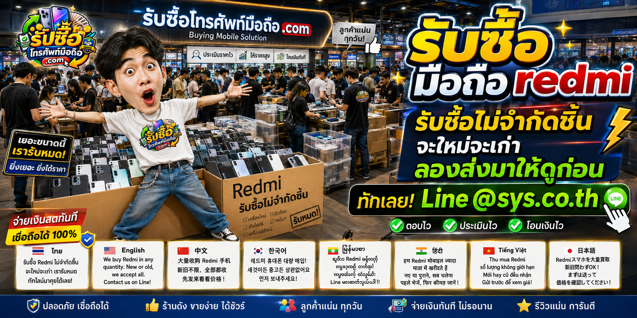 รับซื้อ มือถือ Redmi จำนวนมาก ประเมินตามสภาพและติดต่อผ่าน LINE @sys.co.th