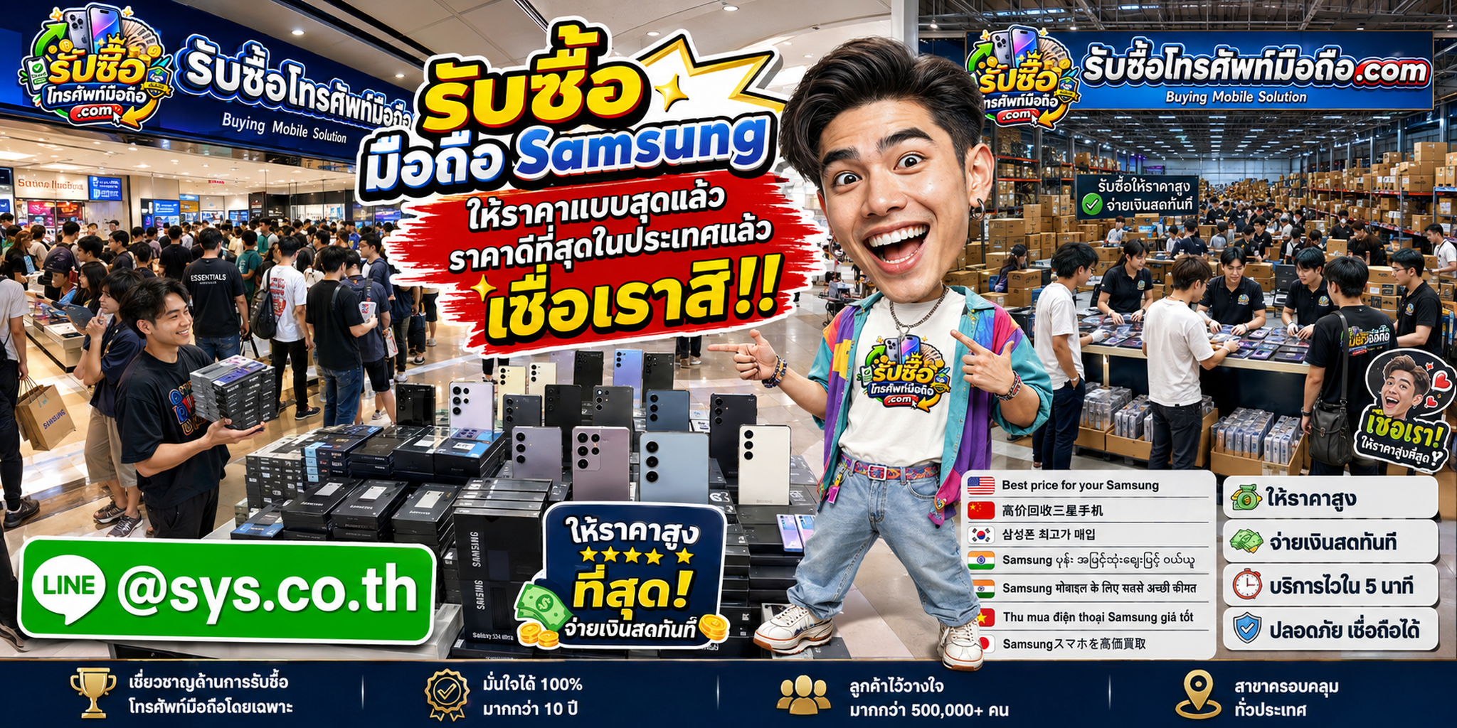 รับซื้อ มือถือ Samsung โดย รับซื้อโทรศัพท์มือถือ.com พร้อมช่องทาง LINE @sys.co.th