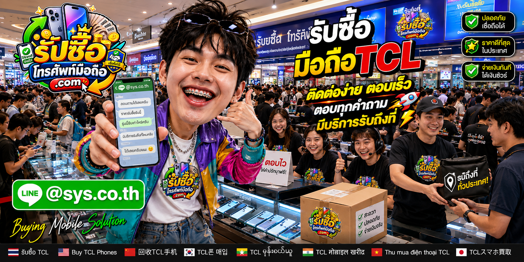 ติดต่อรับซื้อ มือถือ TCL ผ่าน LINE @sys.co.th