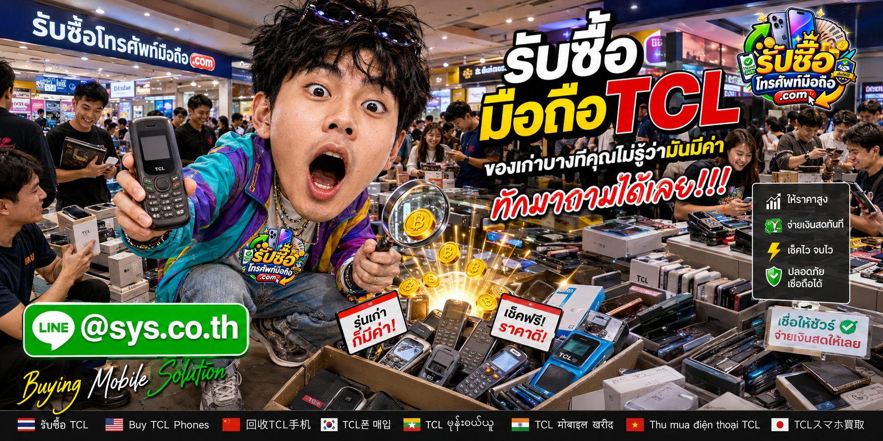 บรรยากาศโกดังไอทีและจุดรับซื้อ มือถือ TCL พร้อมทีมงานตรวจประเมินเครื่อง