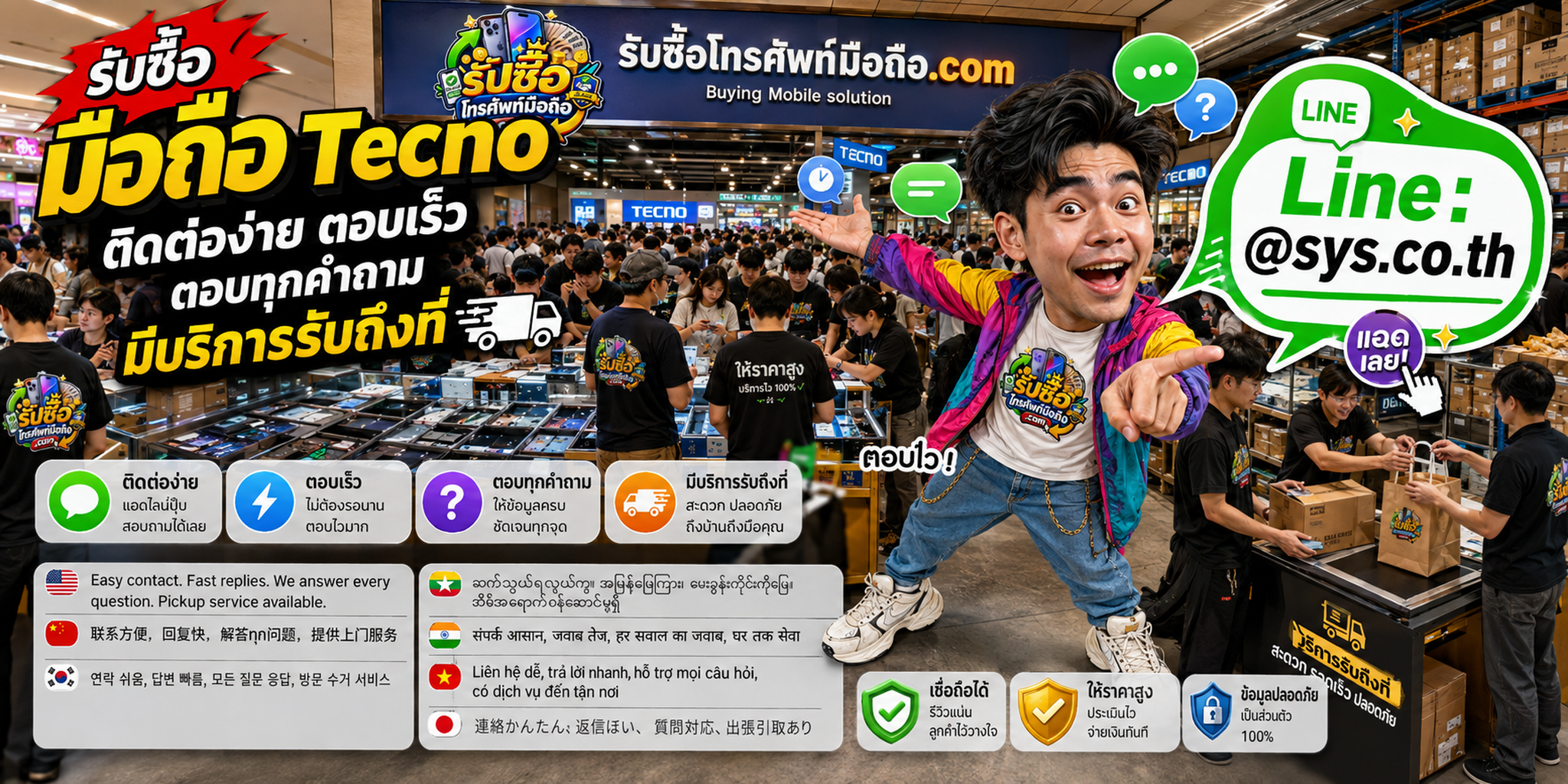 ติดต่อรับซื้อ มือถือ TECNO ผ่าน LINE @sys.co.th