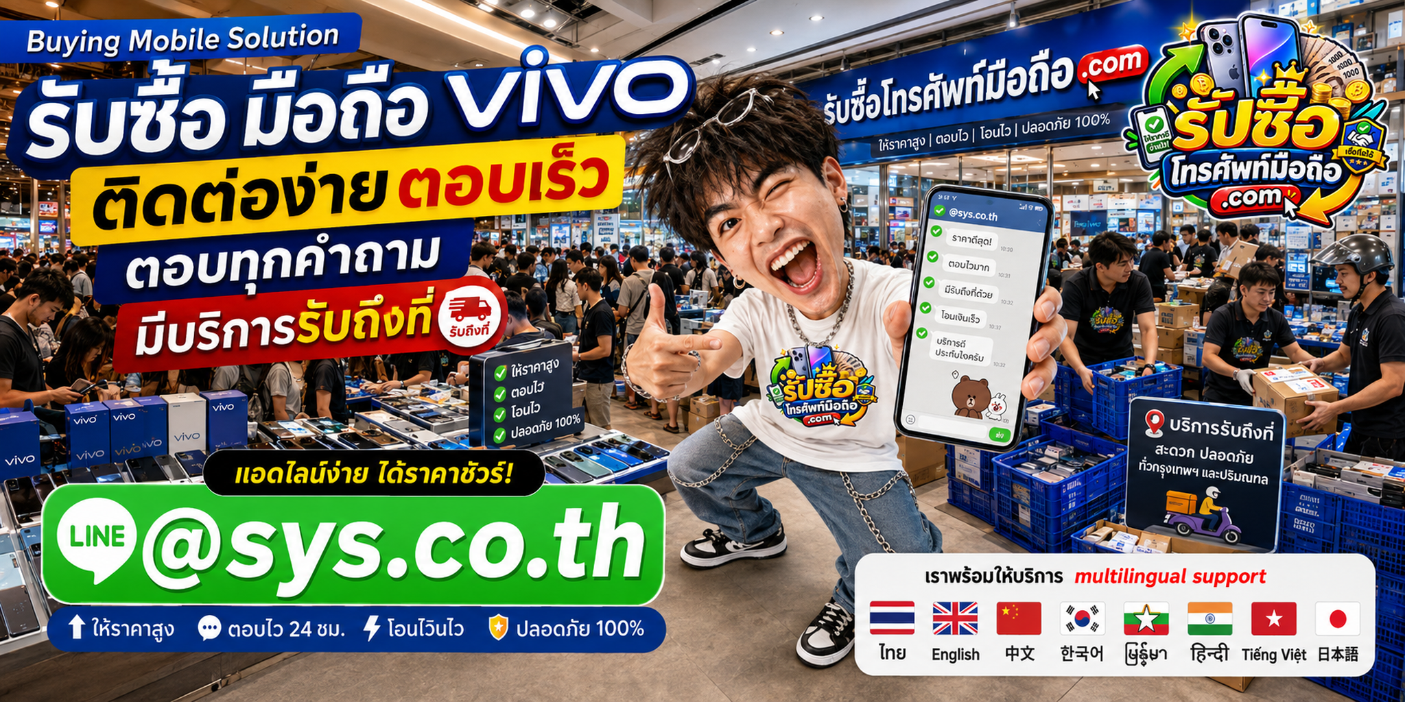 ติดต่อรับซื้อ มือถือ vivo ผ่าน LINE @sys.co.th