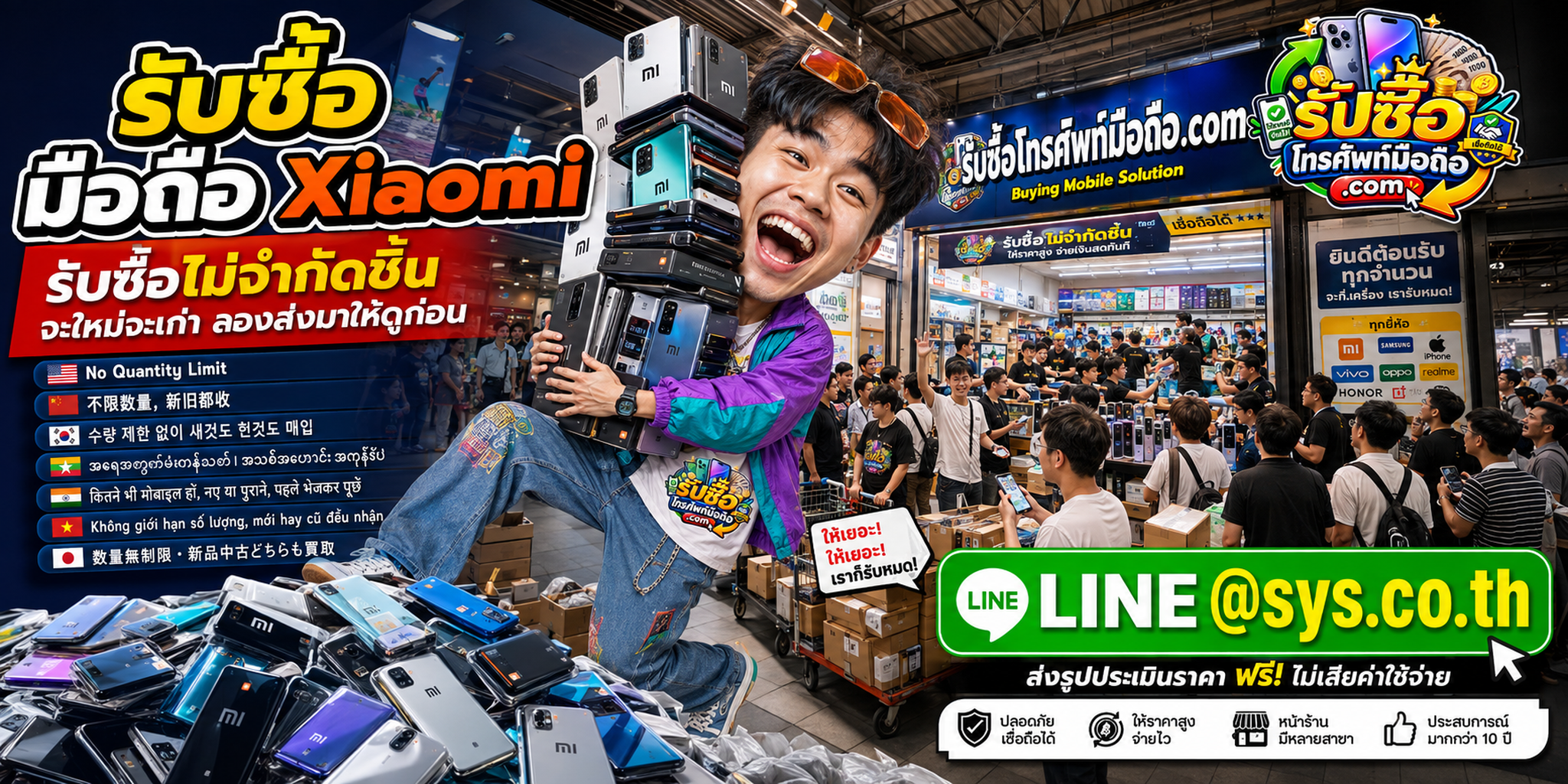 รับซื้อ มือถือ Xiaomi จำนวนมาก ประเมินตามรุ่นและสภาพ ติดต่อ LINE @sys.co.th