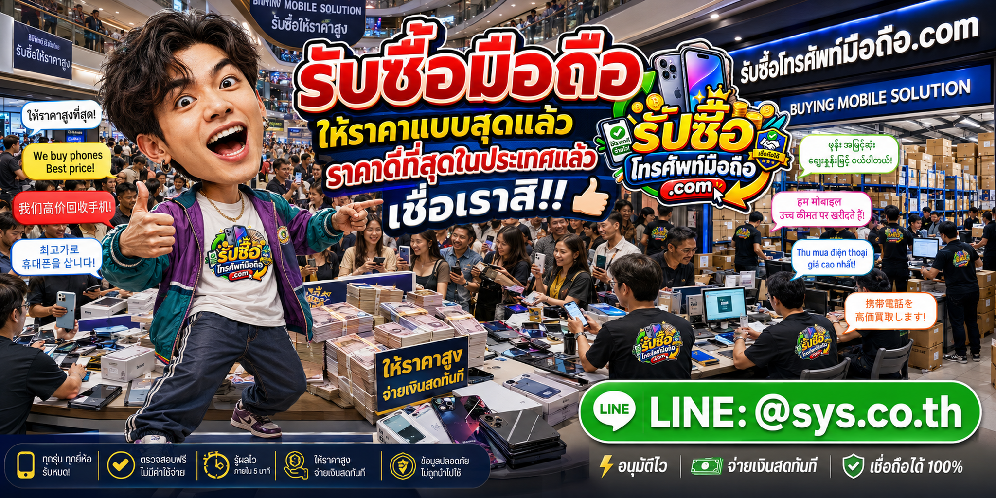 รับซื้อโทรศัพท์มือถือ.com บริการรับซื้อโทรศัพท์มือถือ พร้อมช่องทาง LINE @sys.co.th