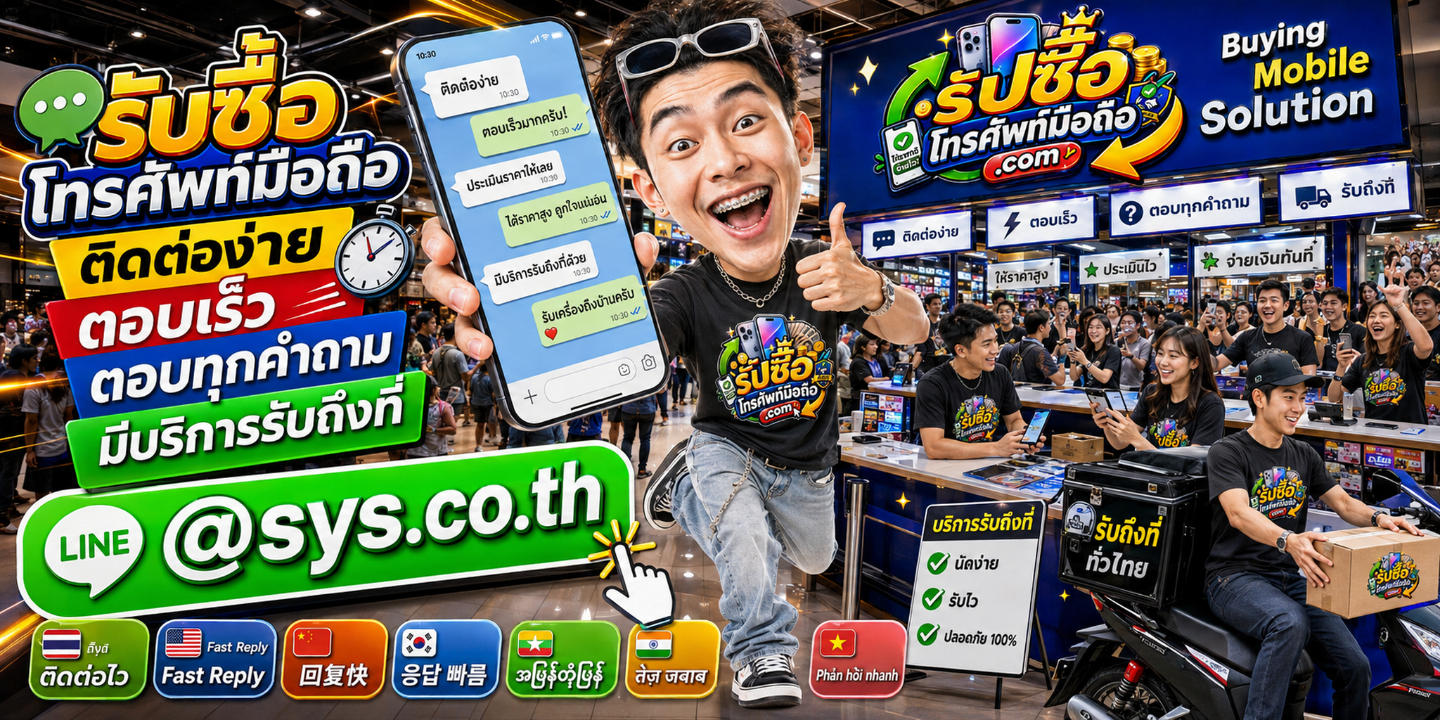 ติดต่อรับซื้อโทรศัพท์มือถือผ่าน LINE @sys.co.th