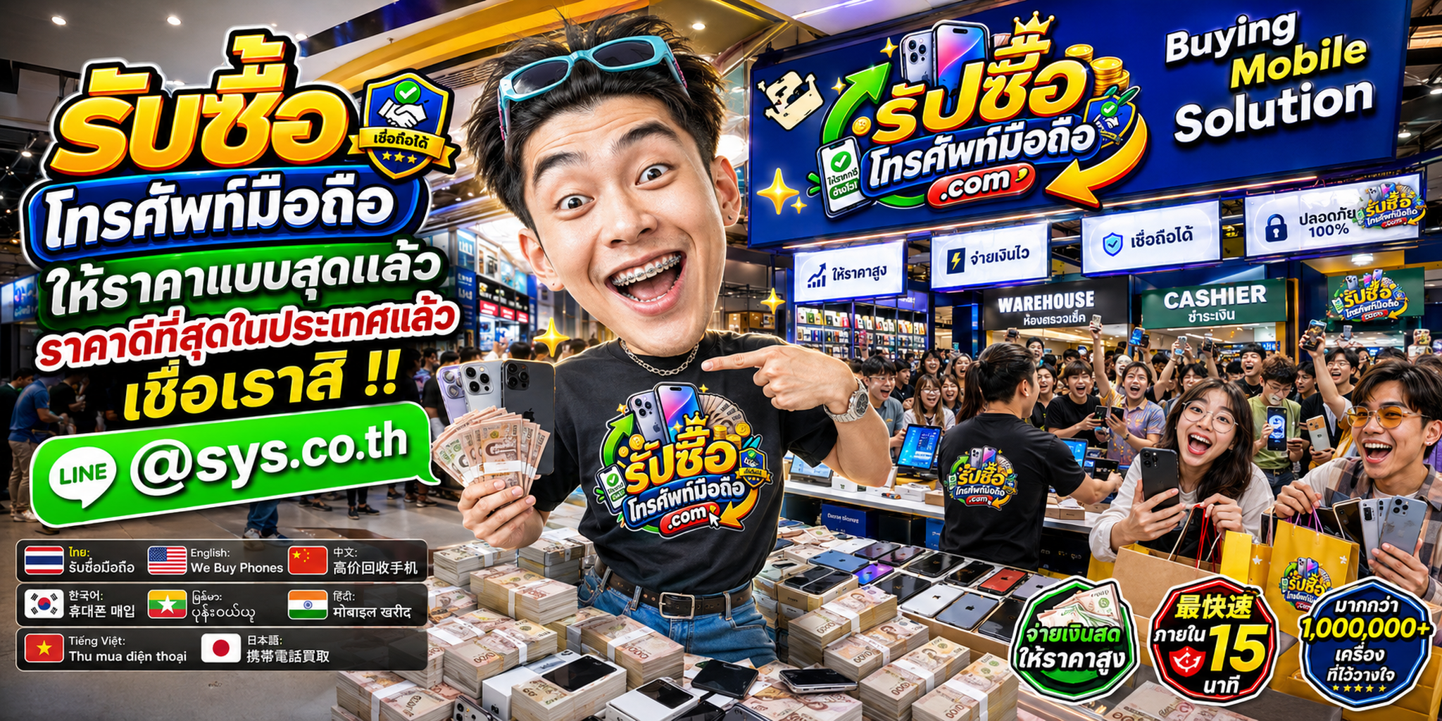 รับซื้อโทรศัพท์มือถือ.com บริการรับซื้อโทรศัพท์มือถือ พร้อมช่องทาง LINE @sys.co.th