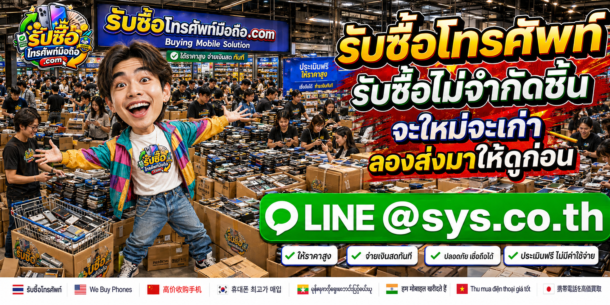 รับซื้อโทรศัพท์จำนวนมาก ประเมินไว และติดต่อผ่าน LINE @sys.co.th