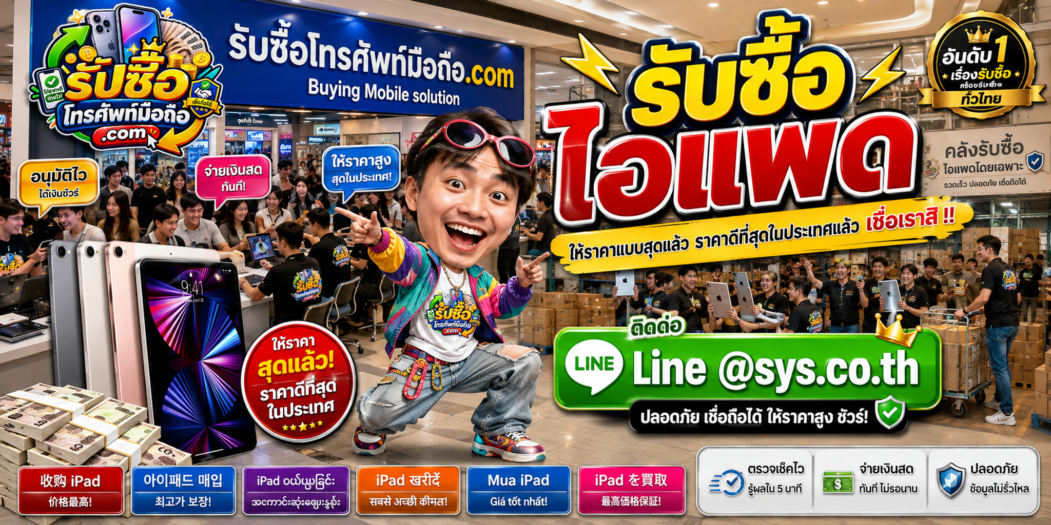 รับซื้อ ไอแพด iPad มือสองกับรับซื้อโทรศัพท์มือถือ.com ติดต่อ LINE @sys.co.th