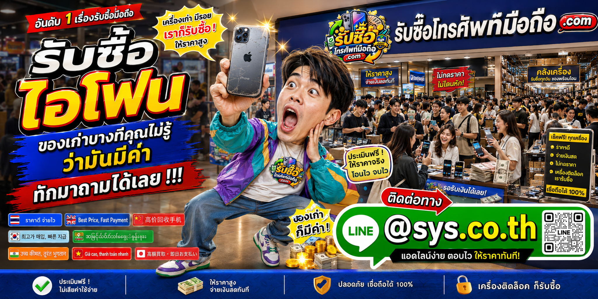 บรรยากาศจุดรับซื้อ ไอโฟน และทีมงานตรวจประเมิน iPhone