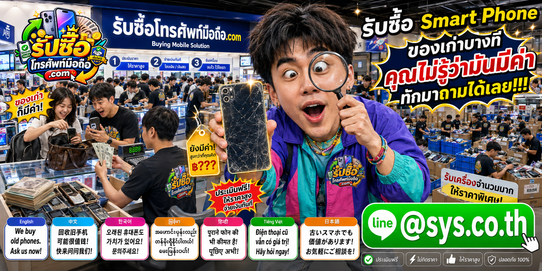 บรรยากาศ Buying Mobile Solution รับซื้อ Smart Phone และทีมงานตรวจประเมินเครื่อง