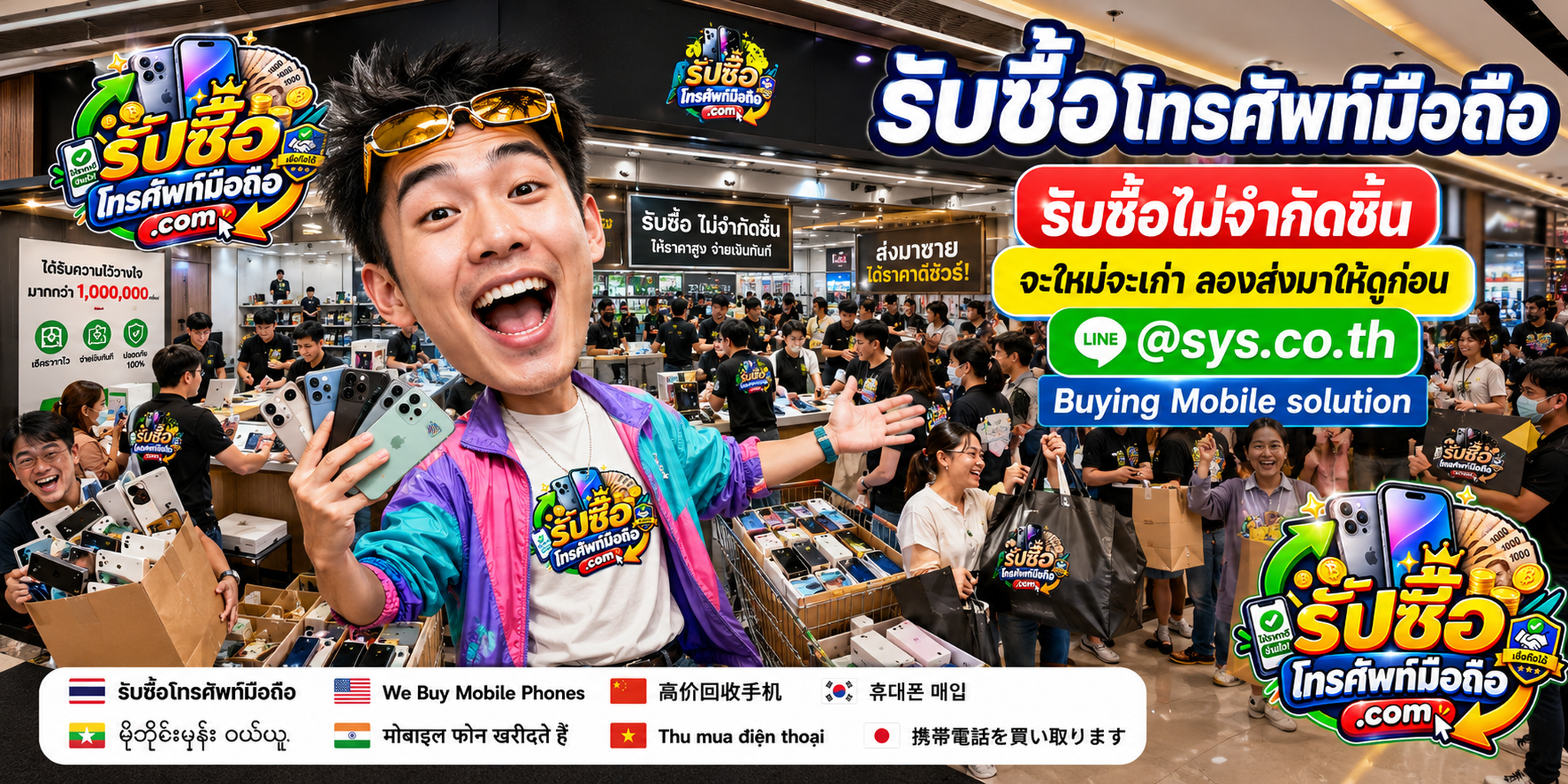 รับซื้อโทรศัพท์มือถือจำนวนมาก ประเมินไว และติดต่อผ่าน LINE @sys.co.th