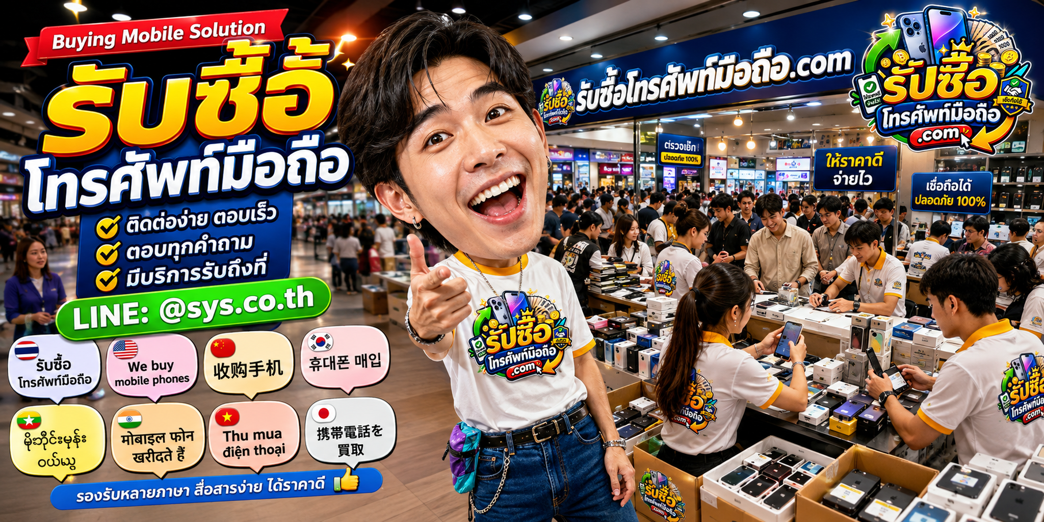 ติดต่อรับซื้อโทรศัพท์มือถือผ่าน LINE @sys.co.th